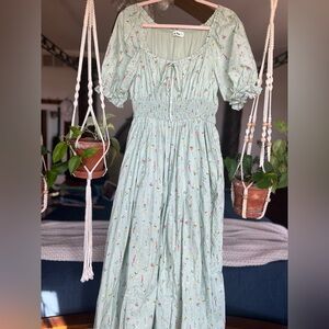 In Loom Mint Floral Summer Maxi Dress